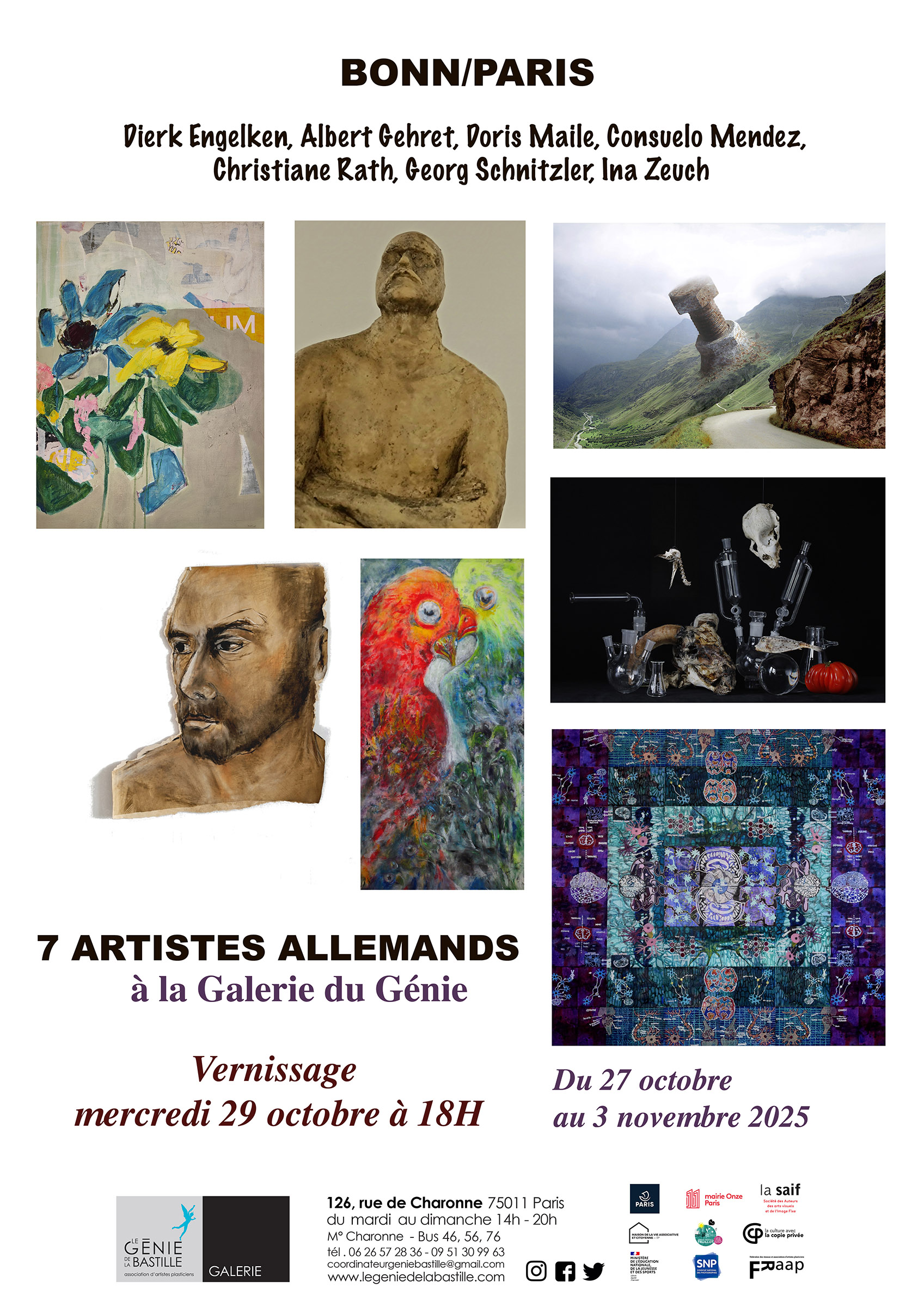 Galerie du Génie de la Bastille, Einladung zur Ausstellung