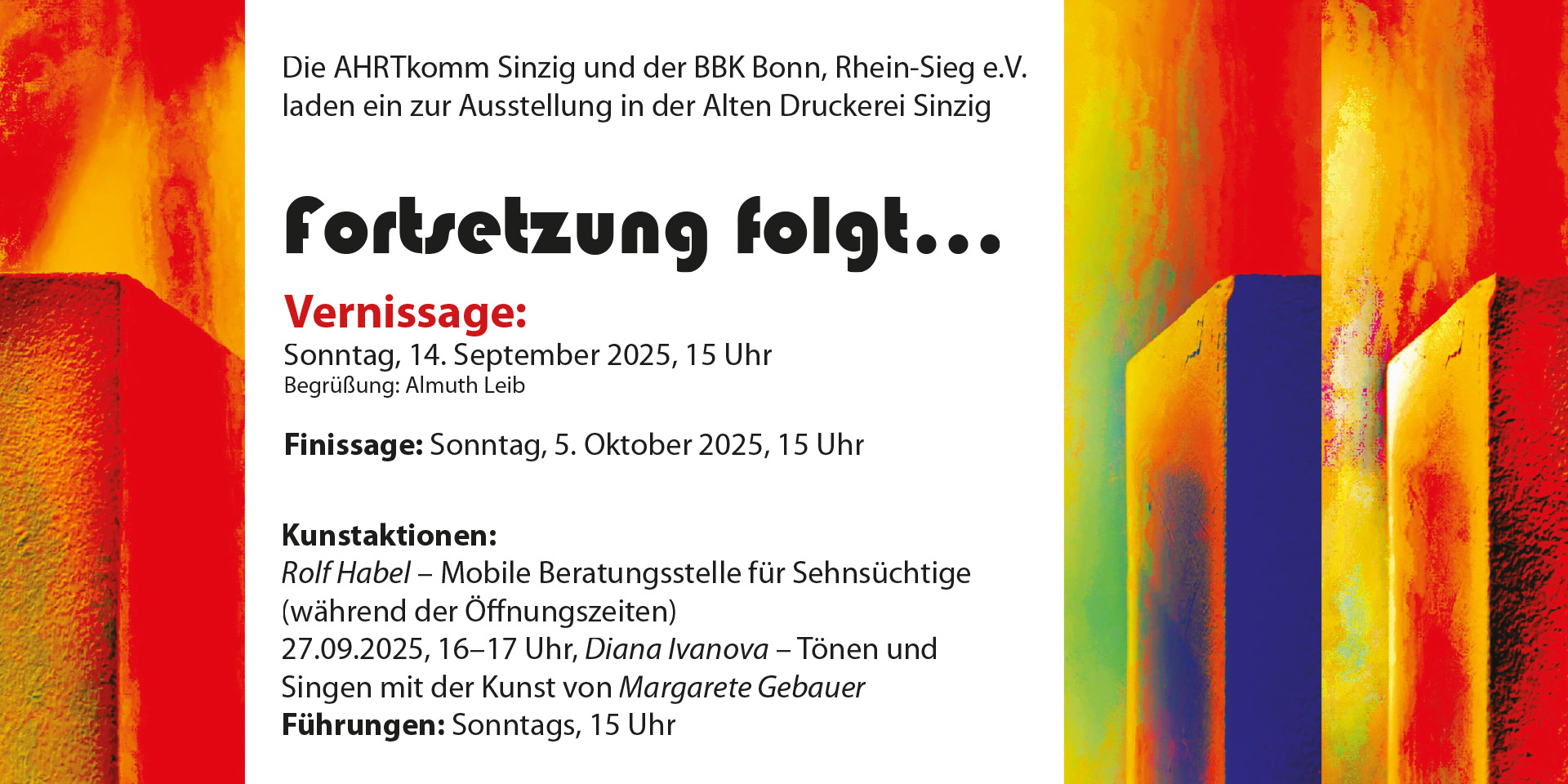 Fortsetzung folgt…, Einladung zur Ausstellung